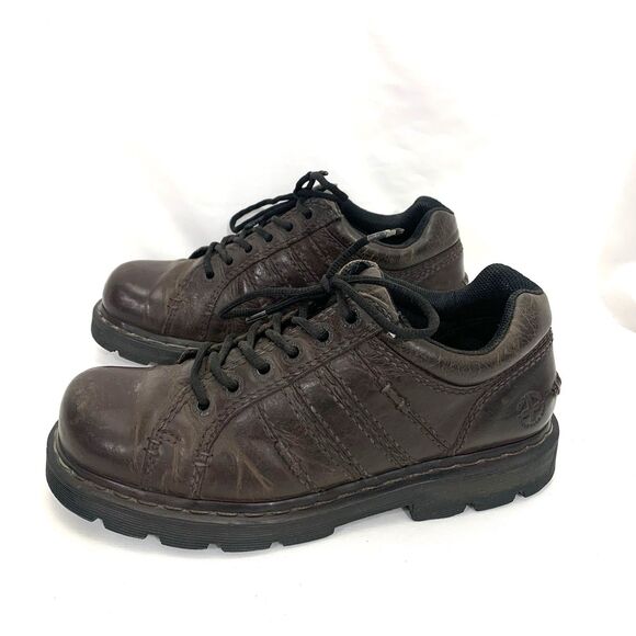 Dr. Martens Mens 10 Brown Leather Shoe Low Boot Chunky Lug Sole Y2k Oxford main image 8